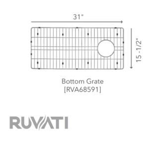 Ruvati Bottom Grate Grid for 33” wide workstation sink with offset drain